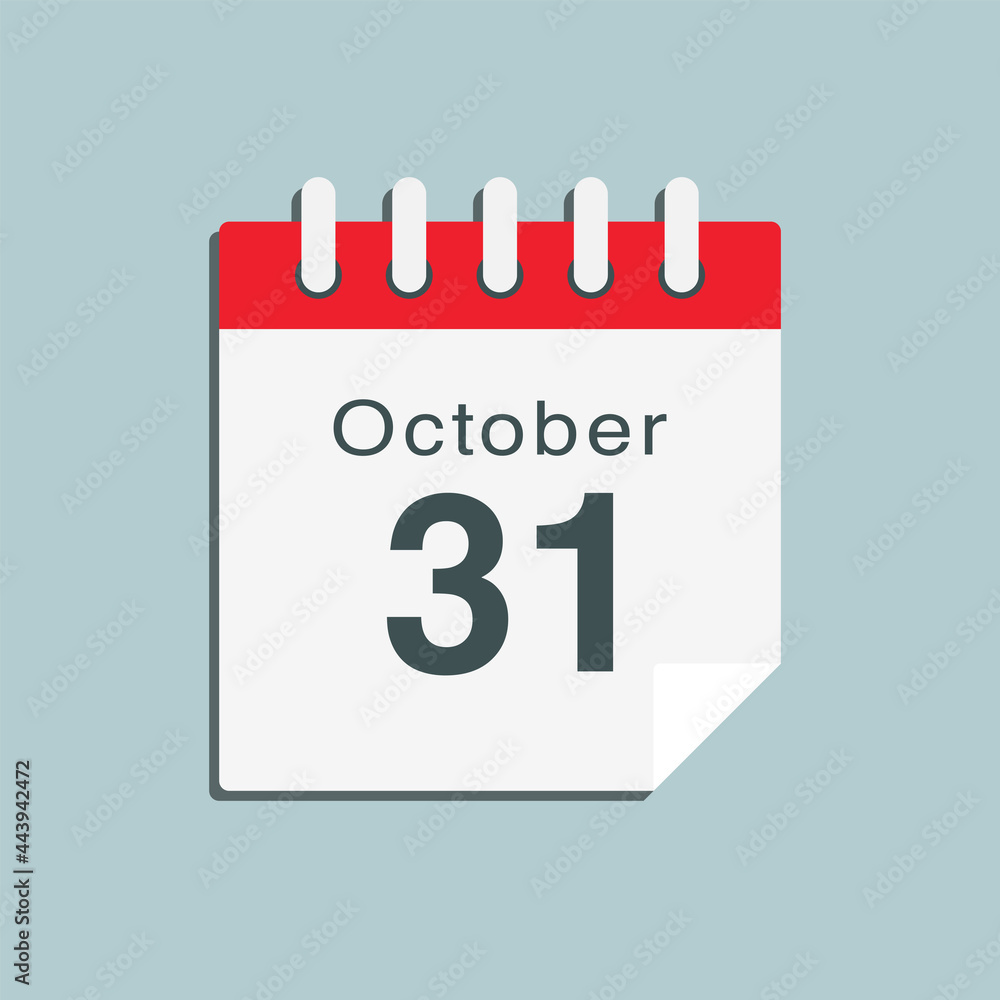 Icon day date 31 October, template calendar page Icon day date 31 October, template calendar page