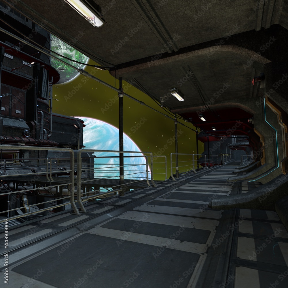 Obraz premium 3d illustration of an science fiction background
