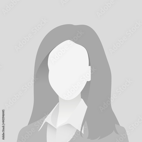 Default avatar photo placeholder icon. Grey profile picture. Business woman
