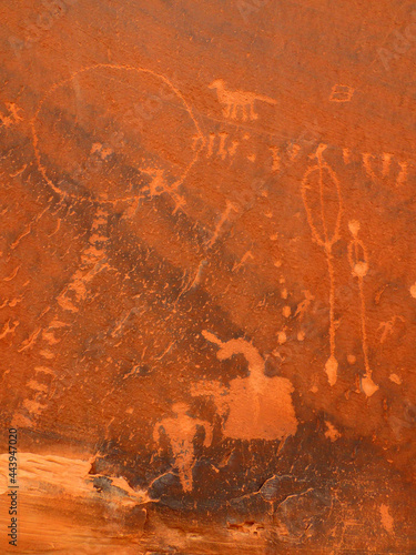 the ancient native american processional panel of petroglyphs on comb ridge, near bluff, utah 