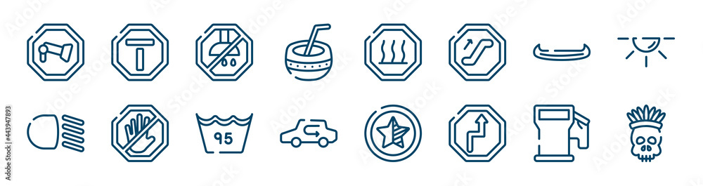 american indigenous icons set such as end of way, kalabas, native american canoe, low beam, null, fuel filling outline vector signs. symbol, logo illustration. linear style icons set. pixel perfect american indigenous icons set such as end of way, kalabas, native american canoe, low beam, null, fuel filling outline vector signs. symbol, logo illustration. linear style icons set. pixel perfect
