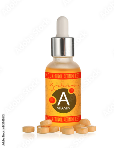 Bottle of vitamin A oil and...
