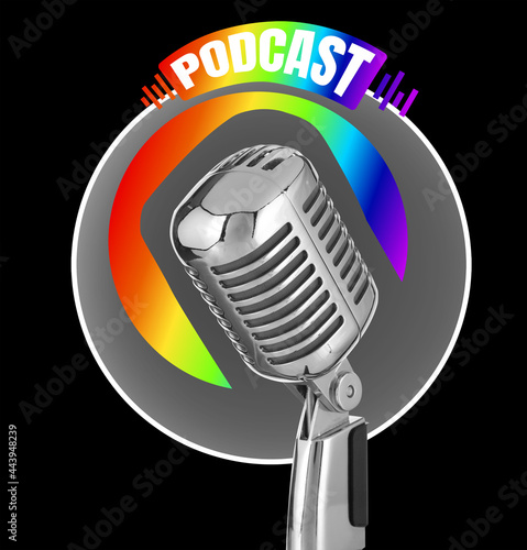 Retro microphone on dark ba...