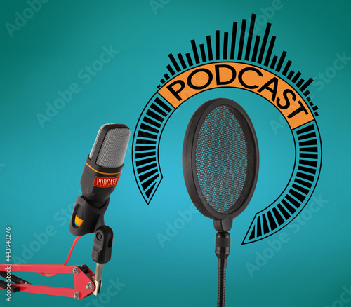 Modern microphone with pop ...