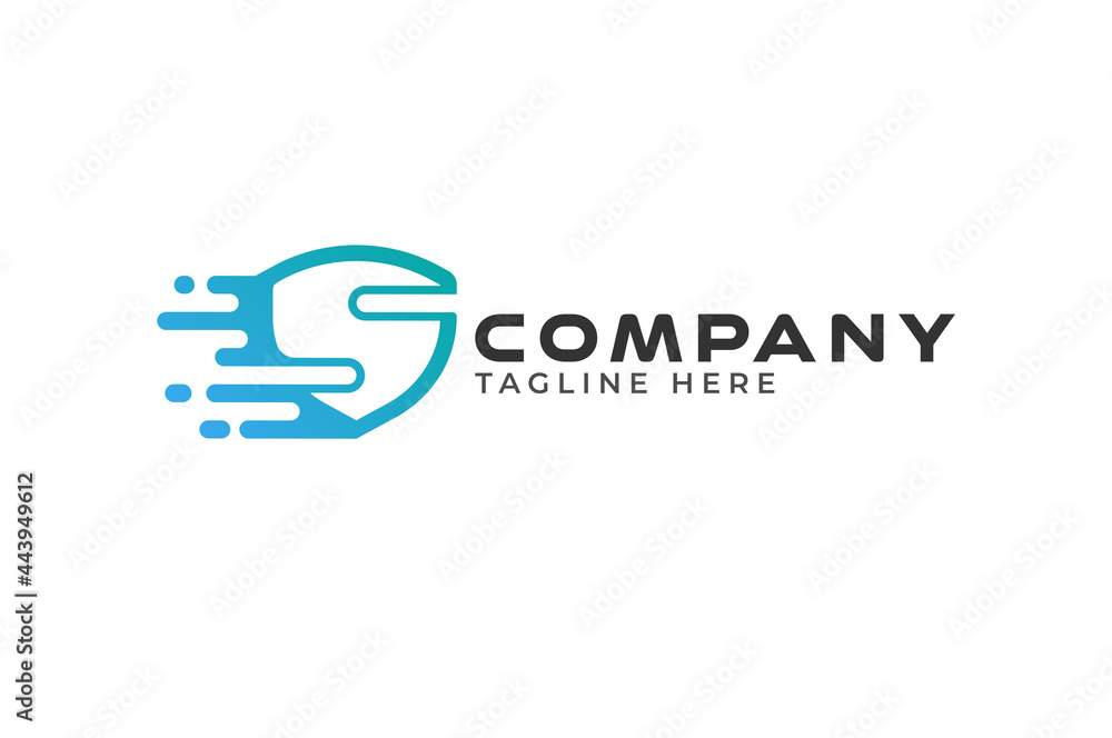 Obraz premium Initial Letter S Shield security logo, usable for technology and digital logo design vector