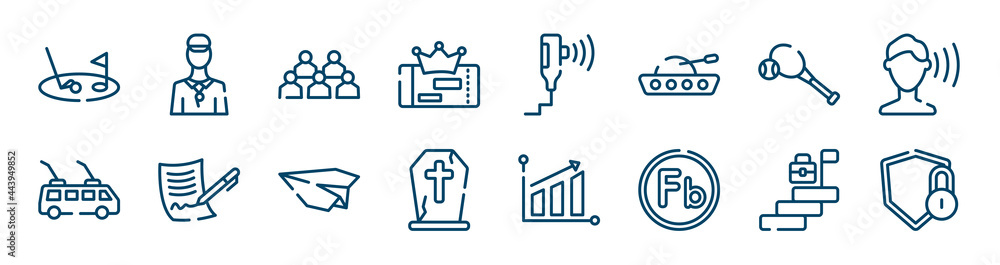 icons set such as coach, vip, tennis, transportation, paper plane, career outline vector signs. symbol, logo illustration. linear style icons set. pixel perfect vector graphics. icons set such as coach, vip, tennis, transportation, paper plane, career outline vector signs. symbol, logo illustration. linear style icons set. pixel perfect vector graphics.