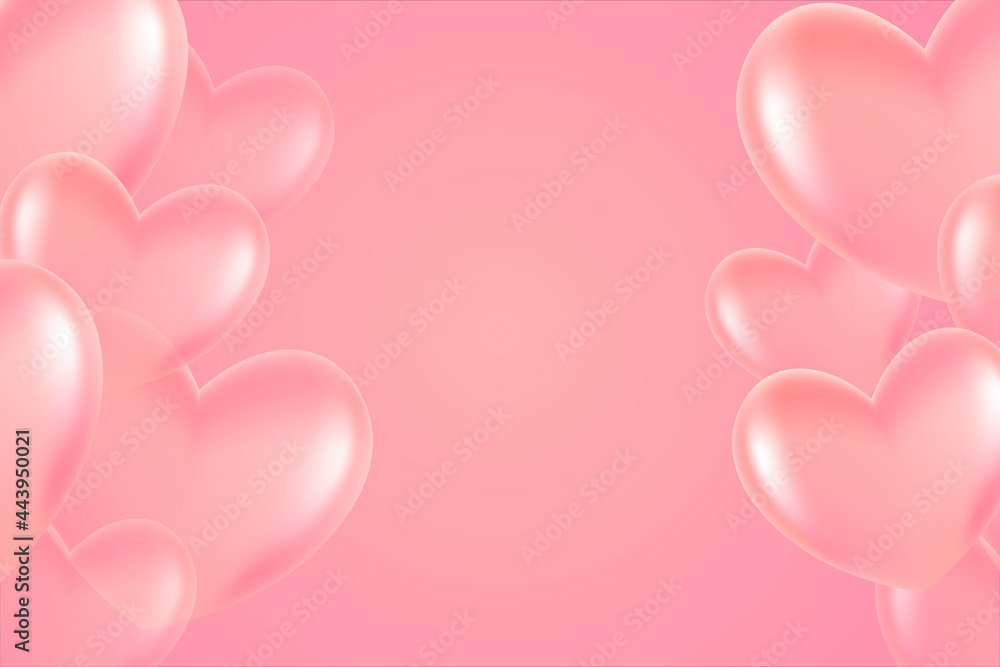 Background with balloons heart and copy space.  For wallpaper, flyers, invitation, posters, banners Vector illustration.