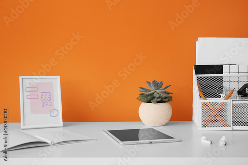 Modern workplace with table...