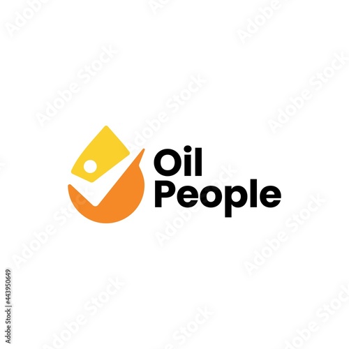 people oil drop check logo vector icon illustration