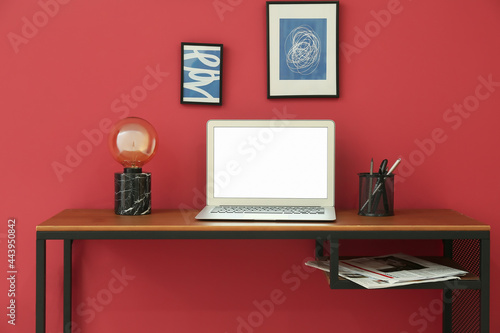 Modern workplace with lapto...