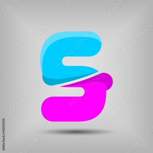 Letter font icon and logo template. New design and elegant typographic concept. Multy Colour. File EPS.