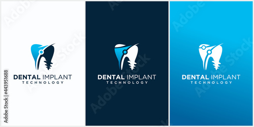 Technology dental logo icon, dental care design with technology concept, logo for dentist, technology isolated vector and dental symbol, suitable for dentistry clinic
