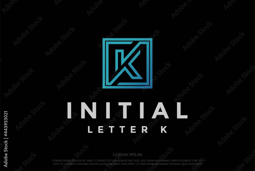 Simple Minimalist Square Initial Letter K Logo Design Vector Simple Minimalist Square Initial Letter K Logo Design Vector