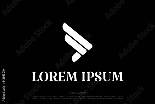 Simple Minimalist Flying Wing Logo Design Vector