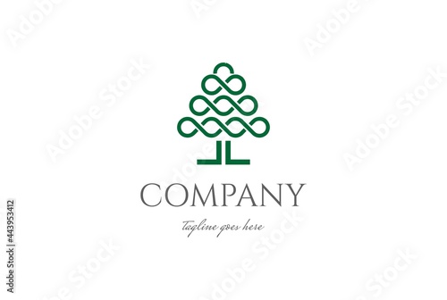 Circle Oak Banyan Maple Family Tree of Life Stamp Seal Emblem Logo Design Vector