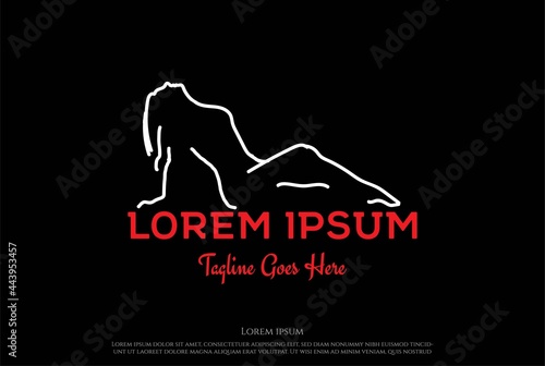 Hot Sexy Woman Lady Girl Silhouette for Bar Strip Dancer Club Logo Design Vector