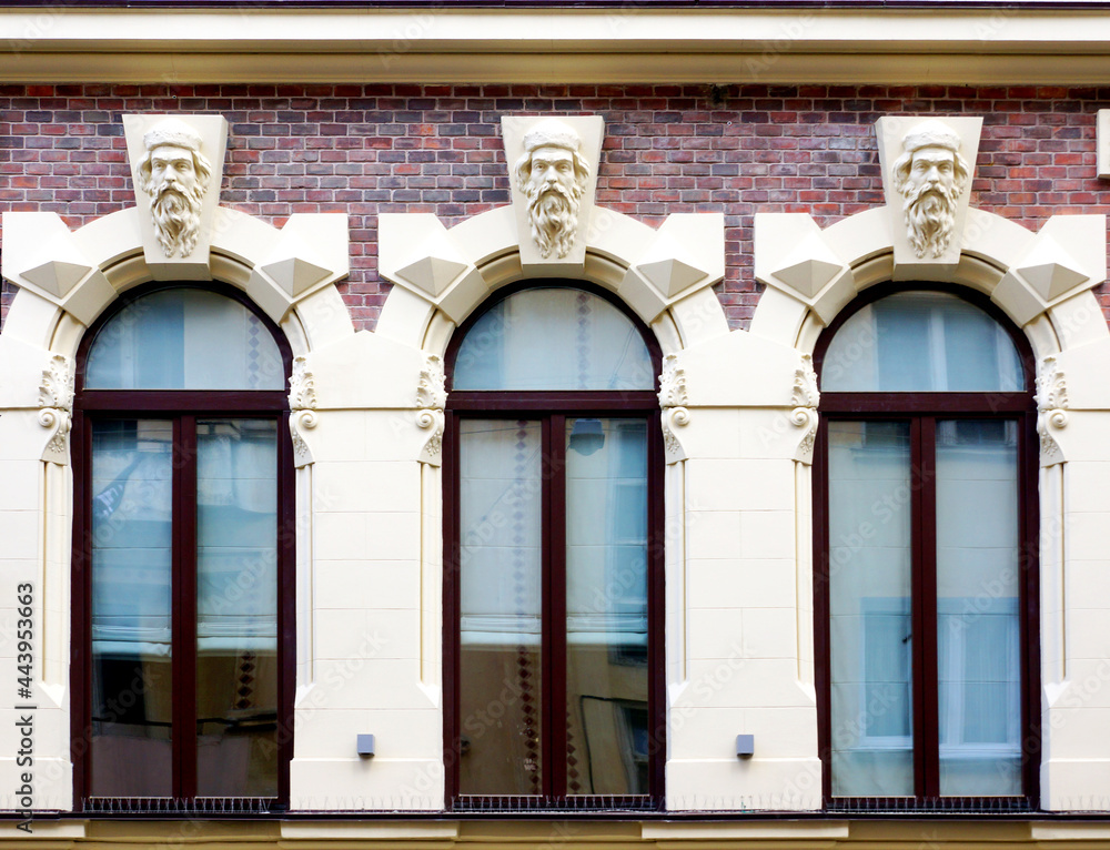 Fototapeta premium Fragment of facade in modern baroque.