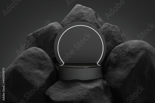 Φωτογραφία Black stone podium display