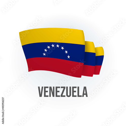 Venezuela vector flag. Bended flag of Venezuela, realistic vector illustration