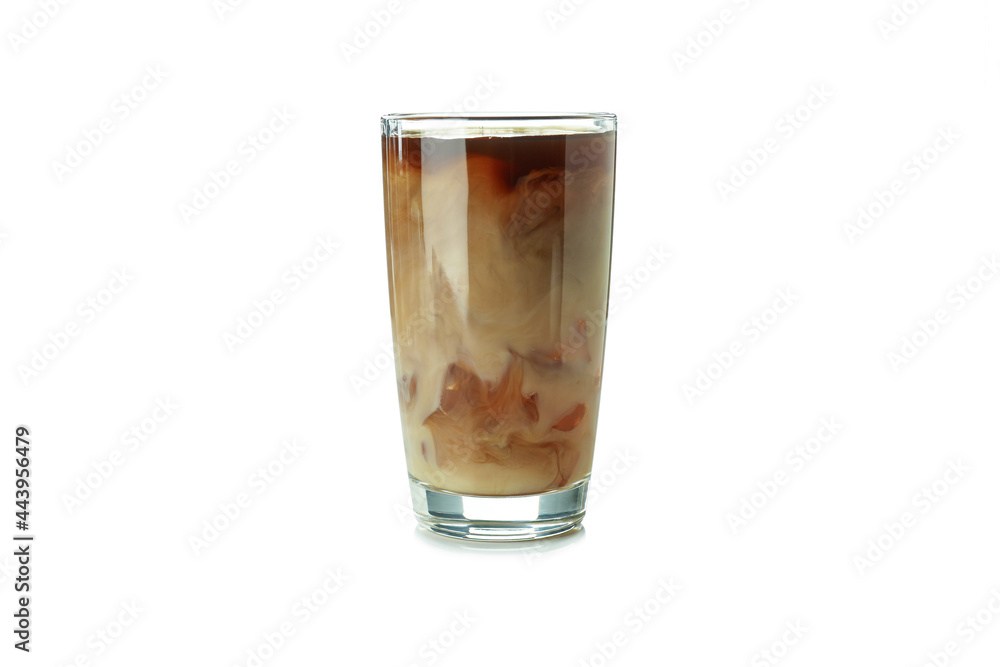 Glass of ice coffee isolated on white background Glass of ice coffee isolated on white background