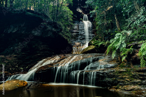 Photography Empress Falls is an impressive waterfall feature in the Blue Mountains national park near Sydney, NSW