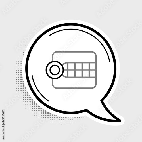 Line Dentures model icon isolated on grey background. Dental concept. Colorful outline concept. Vector