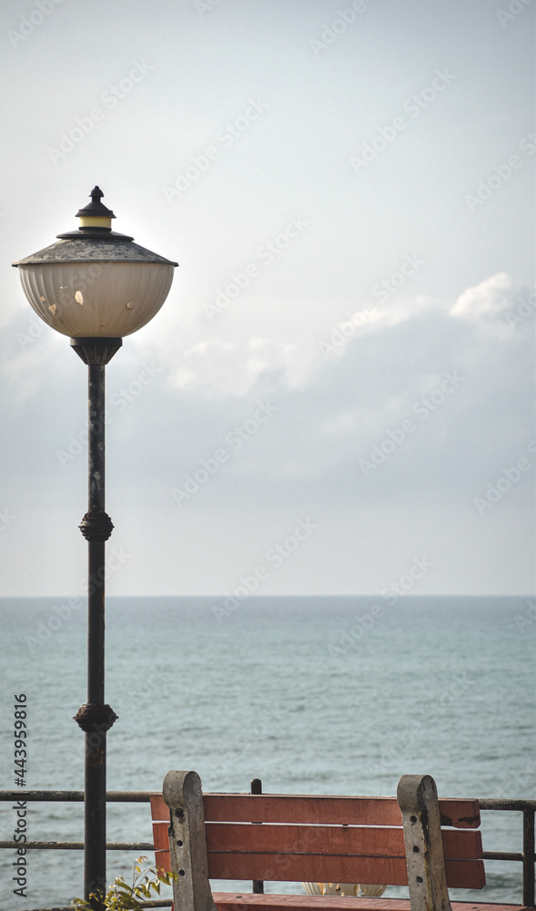 view of the sea
light lamp on the sea
