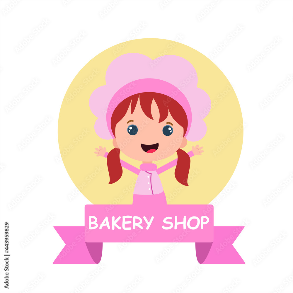 bakery shop girl character vector template design illustration bakery shop girl character vector template design illustration