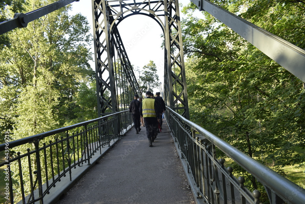 Fototapeta premium iron bridge over the river