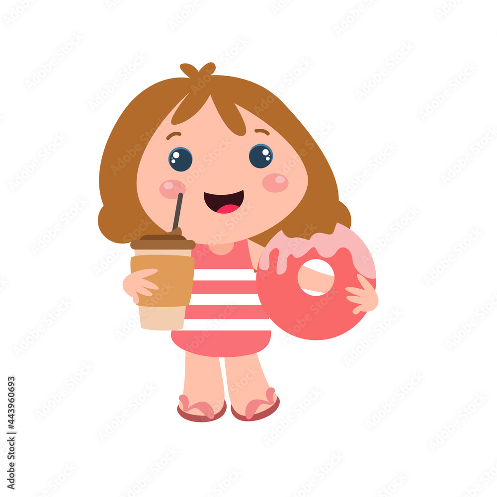 Little girls play. Children's activities vector template design illustration Little girls play. Children's activities vector template design illustration