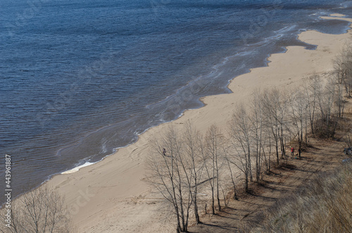 beautiful view of nature scenery  river and sandy beach