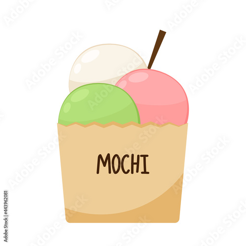Mochi vector. Mochi on white background.