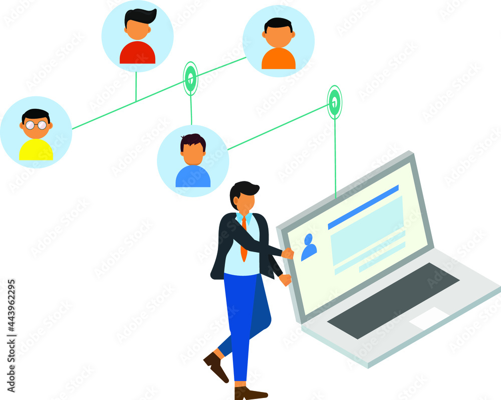 business people with a network, flat illustration vector graphic business people with a network, flat illustration vector graphic