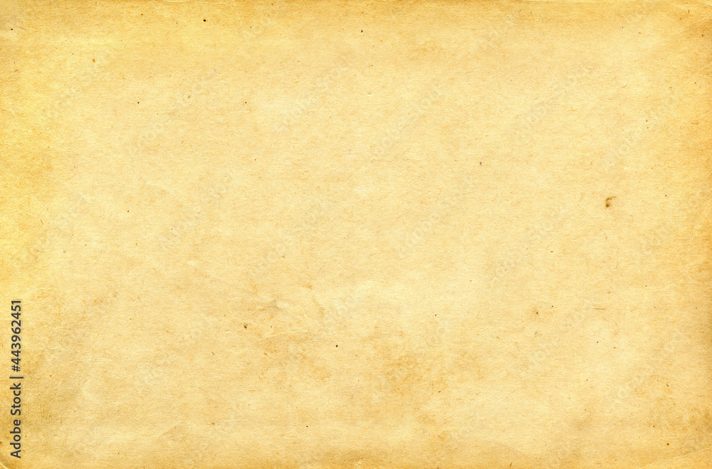 Fototapeta premium Background with texture of old vintage paper with fibers of fibers and droplets of dirt