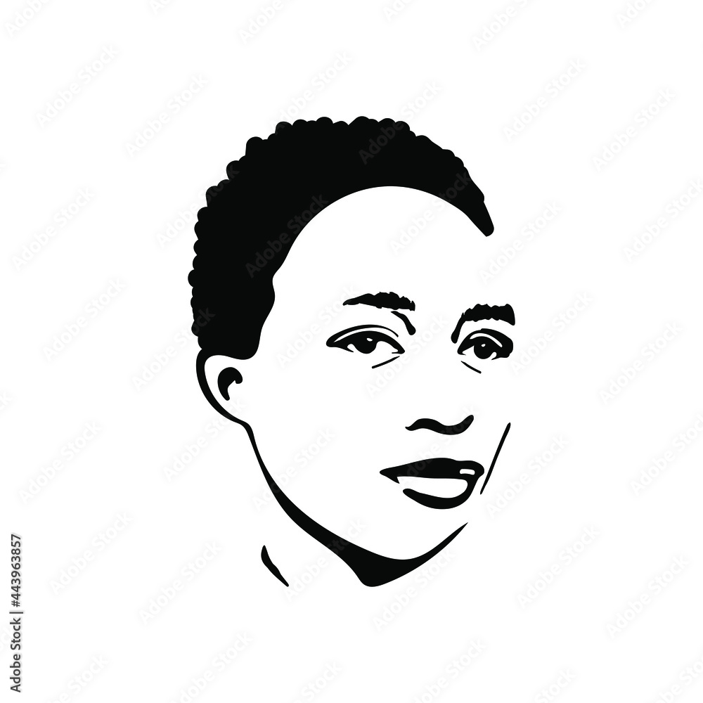 Sketching beauty african young woman. Afro female portrait. Hand drawn fashion illustration. Black lady curly Sketching beauty african young woman. Afro female portrait. Hand drawn fashion illustration. Black lady curly