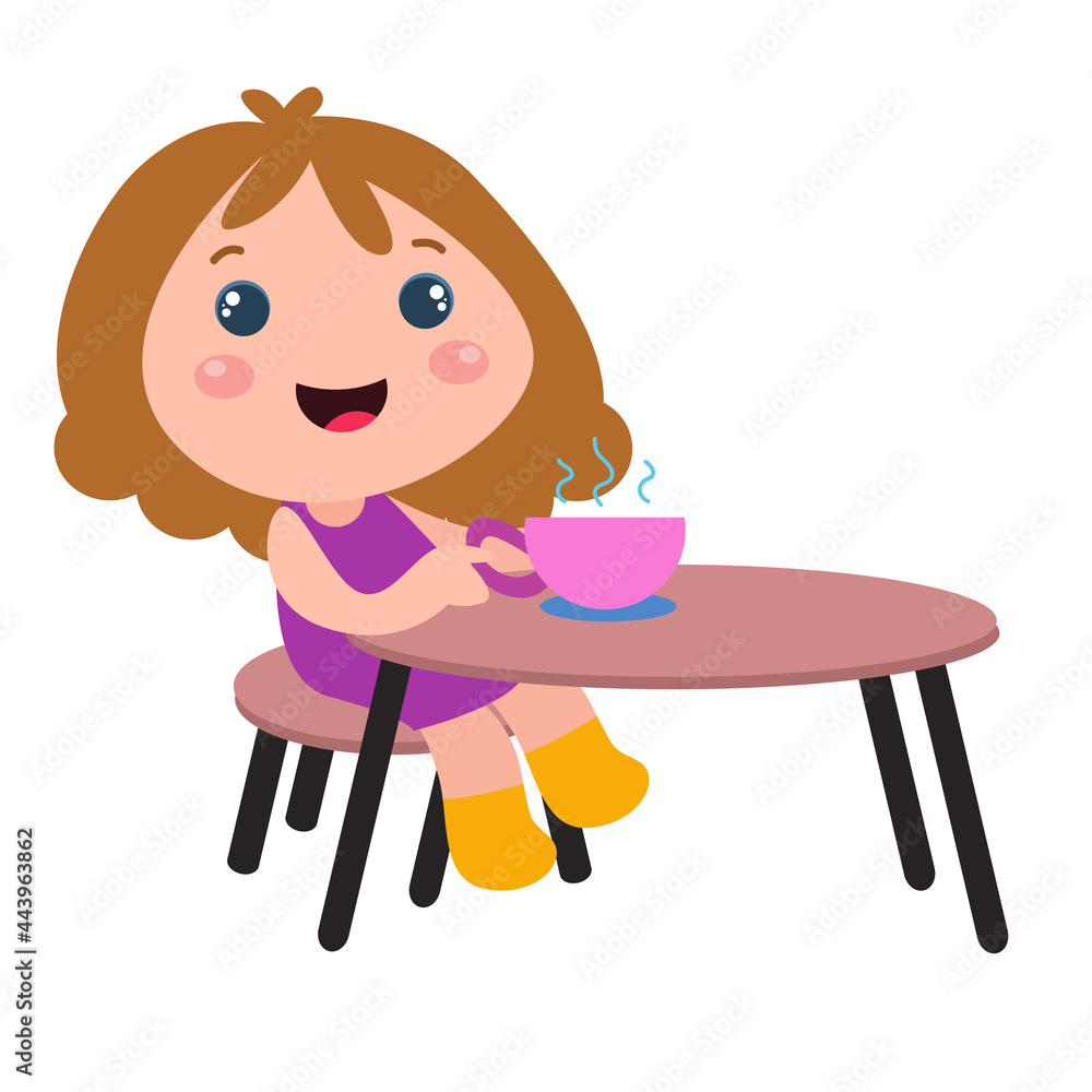 Little girl playing activity vector template design illustration Little girl playing activity vector template design illustration