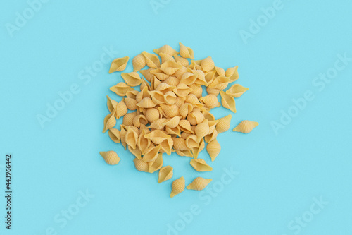 A scattering of pasta on a идгу background