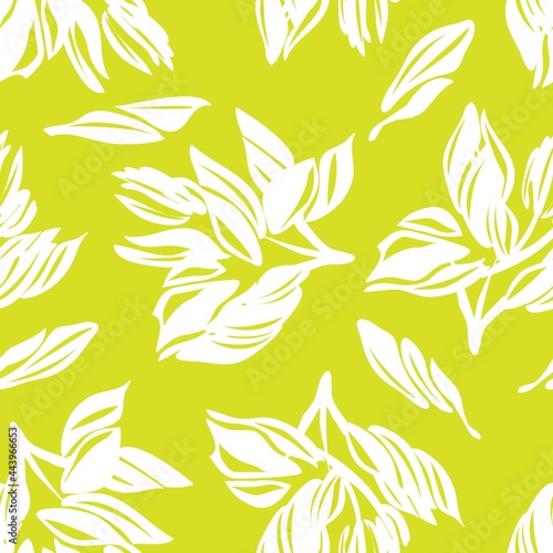 Yellow Floral Seamless Pattern Background