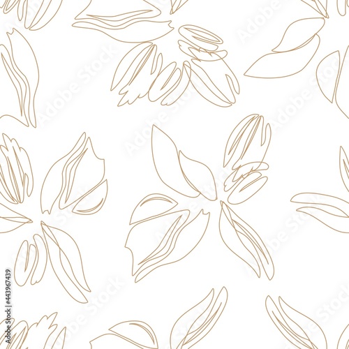 Brown Floral Seamless Pattern Background