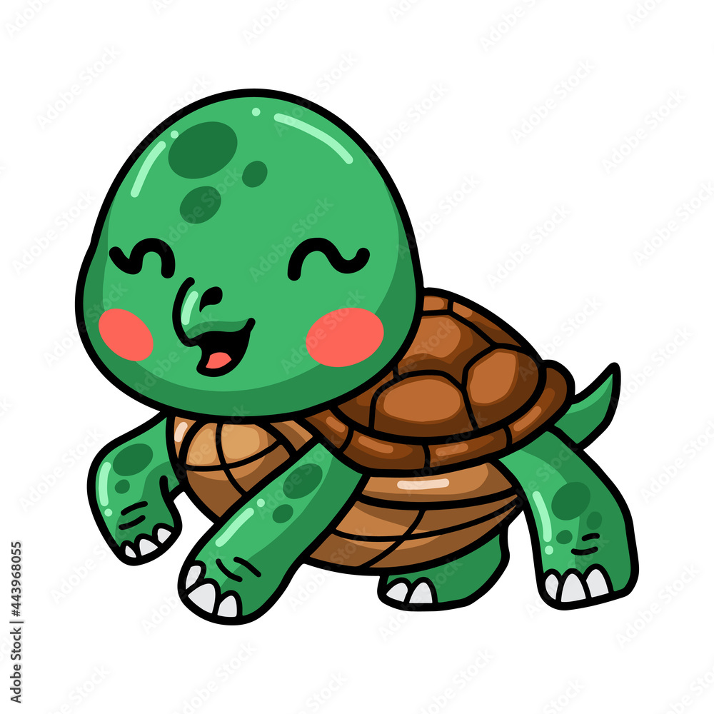 Fototapeta premium Cute baby turtle cartoon posing