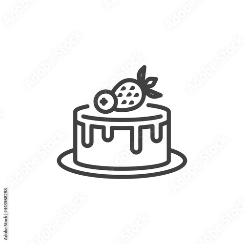 Strawberry cake line icon