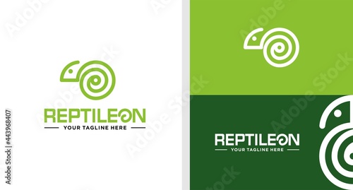 CHAMELEON LOGO ANIMAL SIMPLE LINE EDITABLE