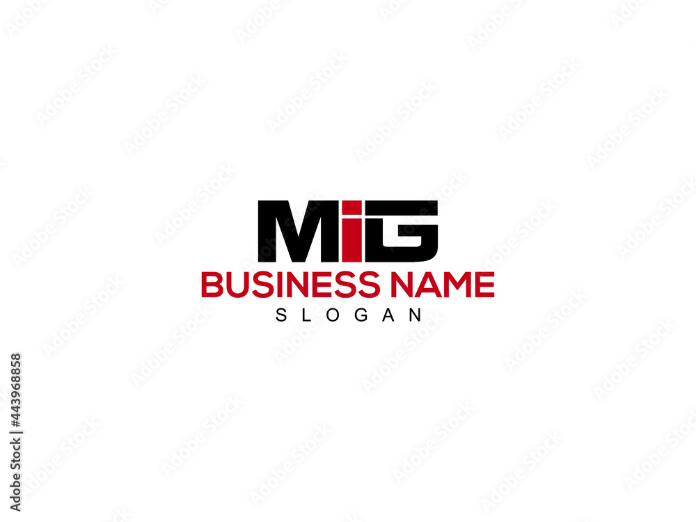 Letter MIG Logo Icon Vector Image Design For Company or Business - obrazy, fototapety, plakaty 