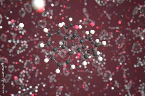 Benzanthrone molecule. Conceptual molecular model. Chemical 3d rendering