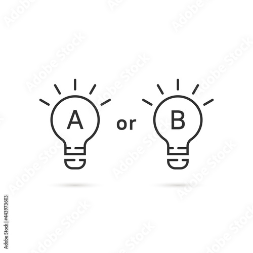 two thin line light bulb like planning