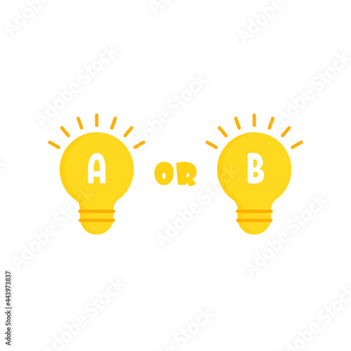 light bulb with bad or good idea
