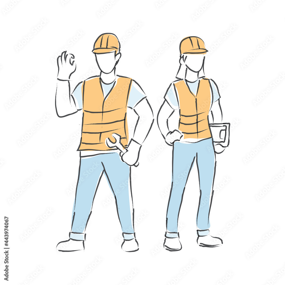 Vector illustration Construction worker