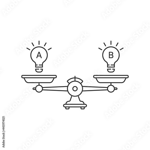 thin line planning or choosing ideas