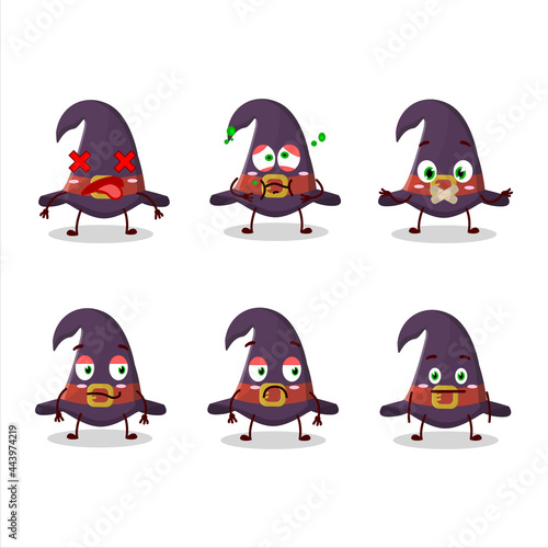 Witch hat cartoon character with nope expression