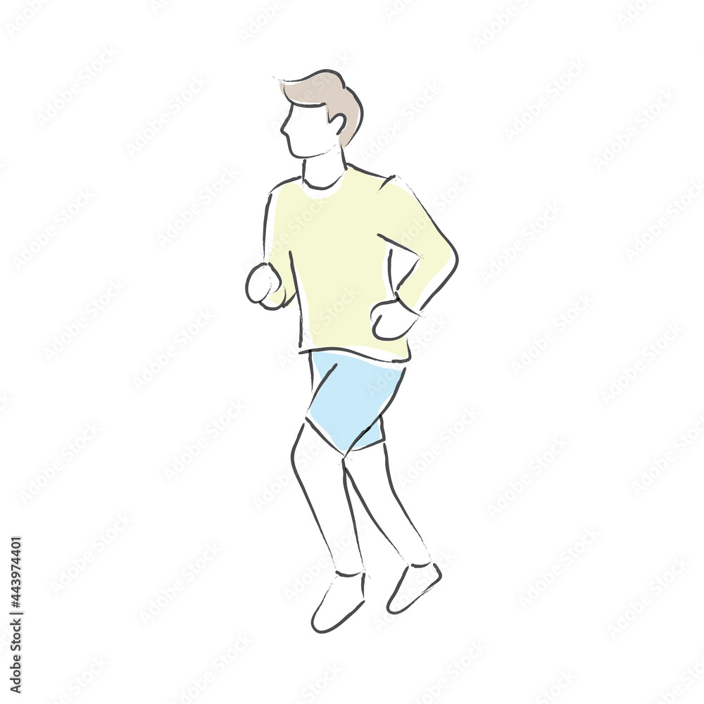 Running young man illustration